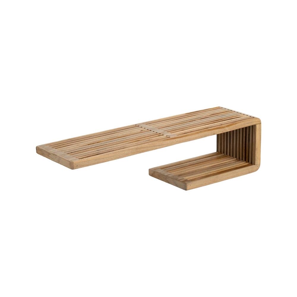 Estante Natural de Madera de Teca Reciclada 80x21x20 cm con Anclaje - Imagen 4