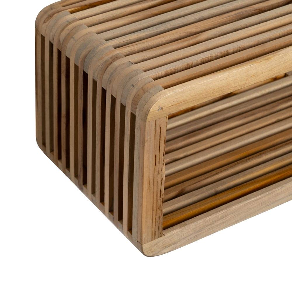 Estante Natural de Madera de Teca Reciclada 80x21x20 cm con Anclaje - Imagen 5