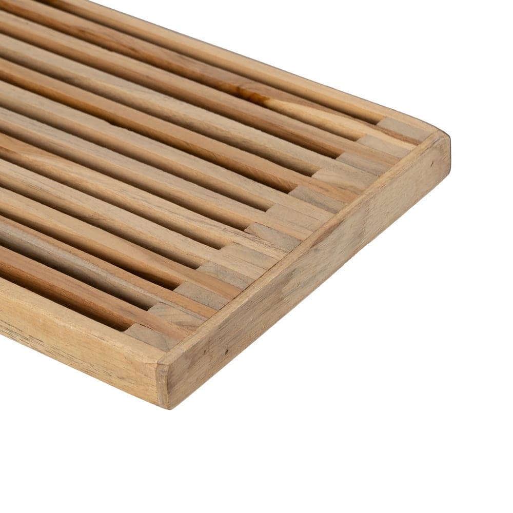 Estante Natural de Madera de Teca Reciclada 80x21x20 cm con Anclaje - Imagen 6