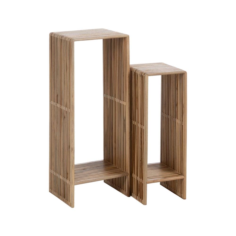 Peana Natural de Madera de Teca Reciclada 33x27x86 cm - Colección Bellamonte - Imagen 3