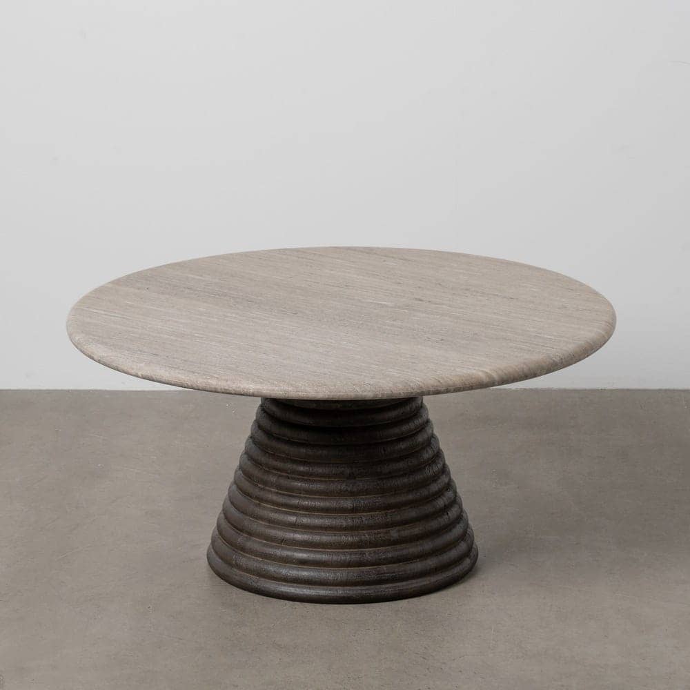 Mesa de Centro de Mármol y Madera de Mango 90x90x43 cm - Imagen 2