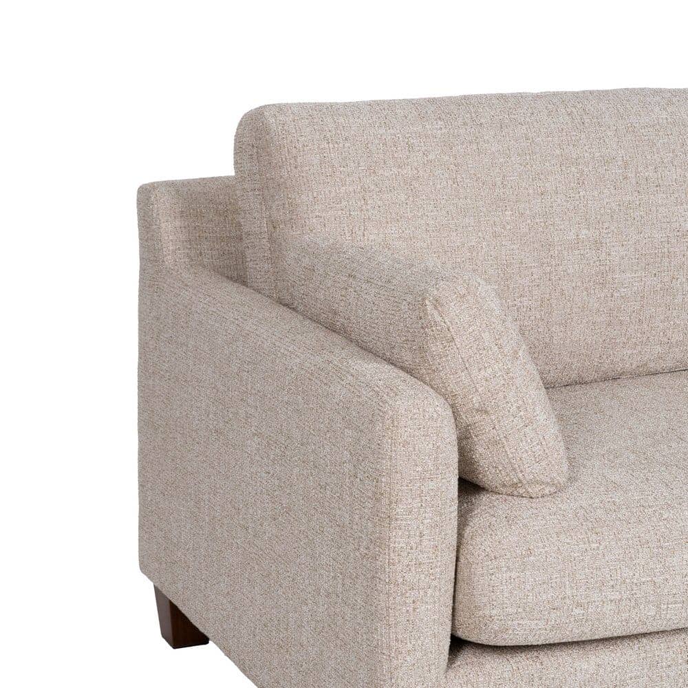 Sofá 3 Plazas Beige Tejido 100% Poliéster con Estructura de Madera 221x90x87 cm - Imagen 4