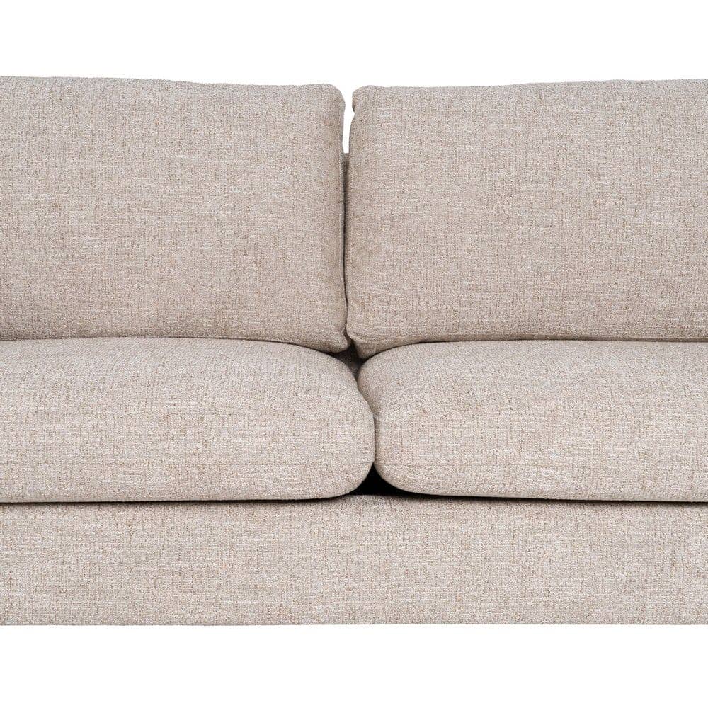 Sofá 3 Plazas Beige Tejido 100% Poliéster con Estructura de Madera 221x90x87 cm - Imagen 5