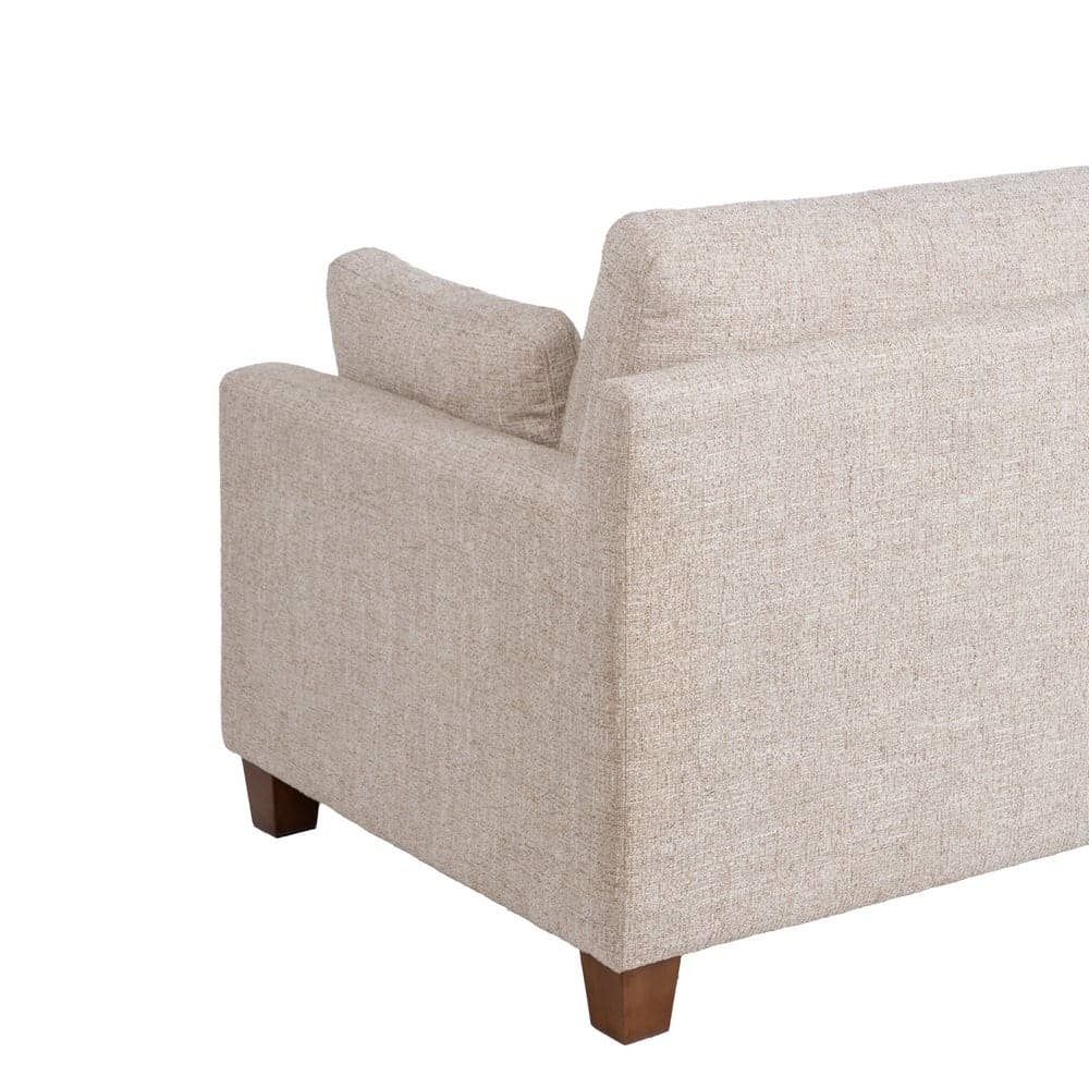 Sofá 3 Plazas Beige Tejido 100% Poliéster con Estructura de Madera 221x90x87 cm - Imagen 8