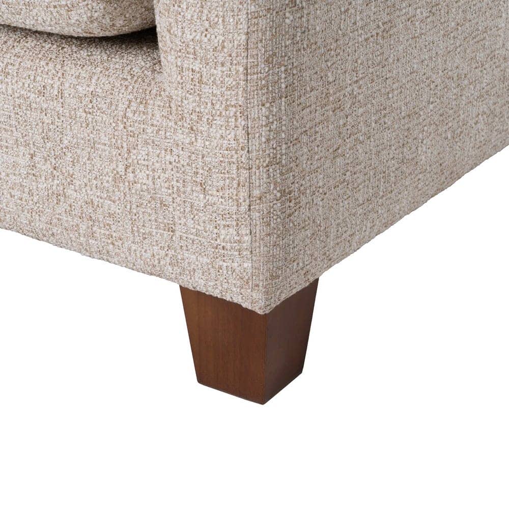 Sofá 3 Plazas Beige Tejido 100% Poliéster con Estructura de Madera 221x90x87 cm - Imagen 11