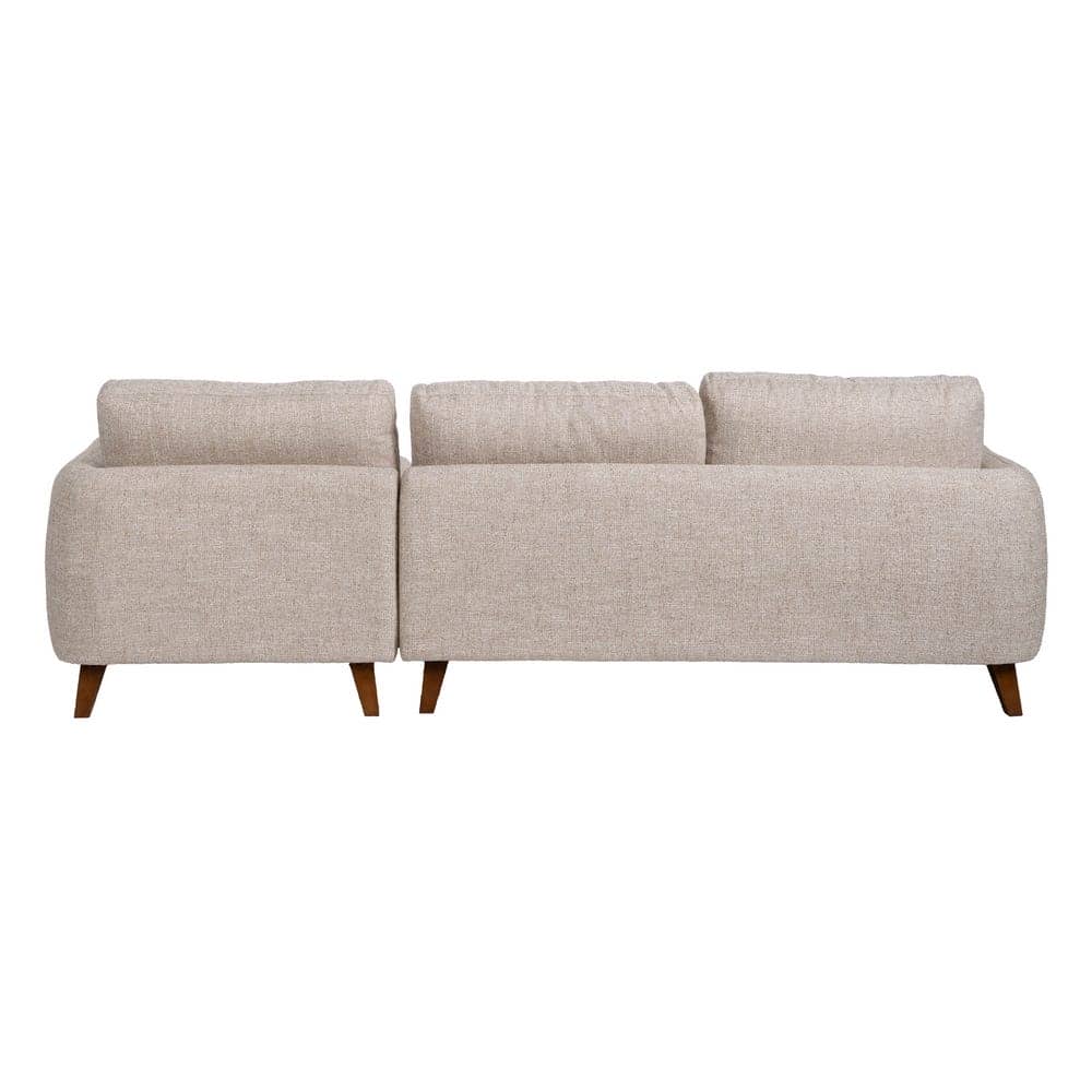 Sofá Chaise Longue Beige 240x155 cm, Estructura Madera, Tejido 100% Poliéster - Imagen 3