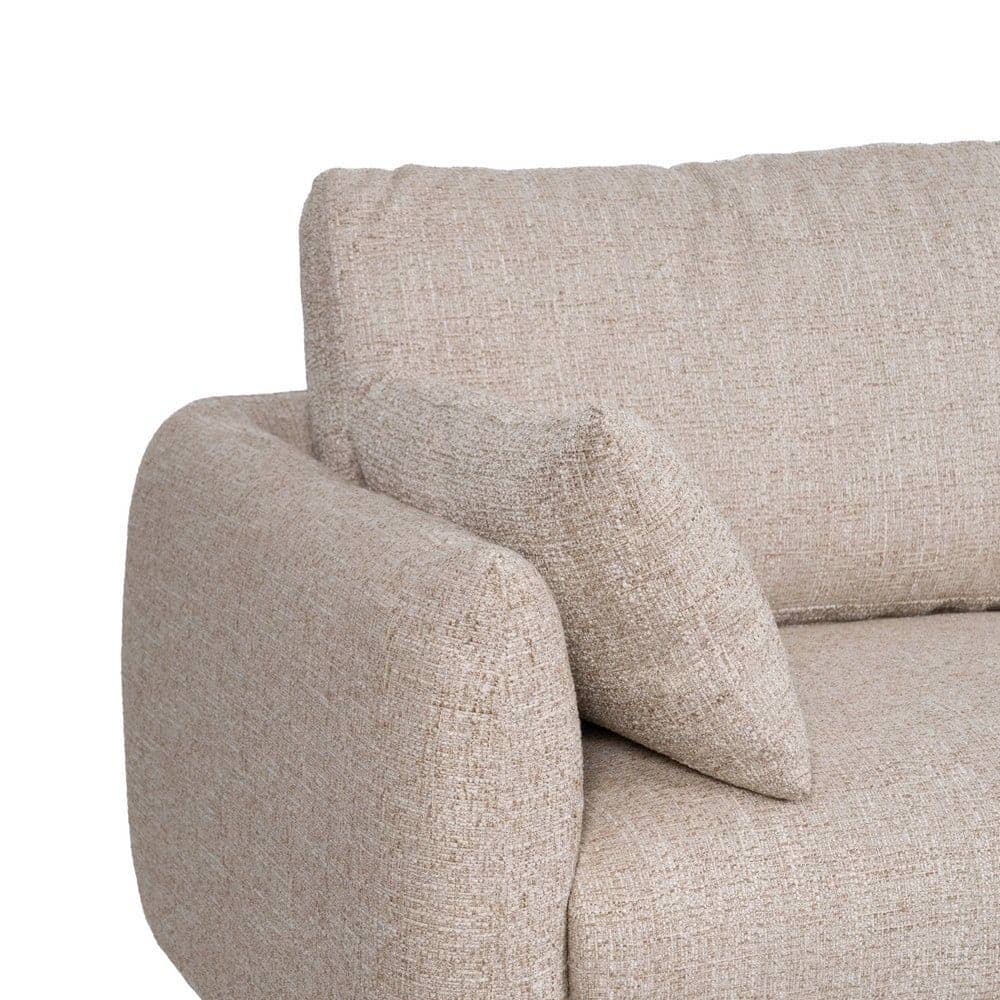 Sofá Chaise Longue Beige 240x155 cm, Estructura Madera, Tejido 100% Poliéster - Imagen 4