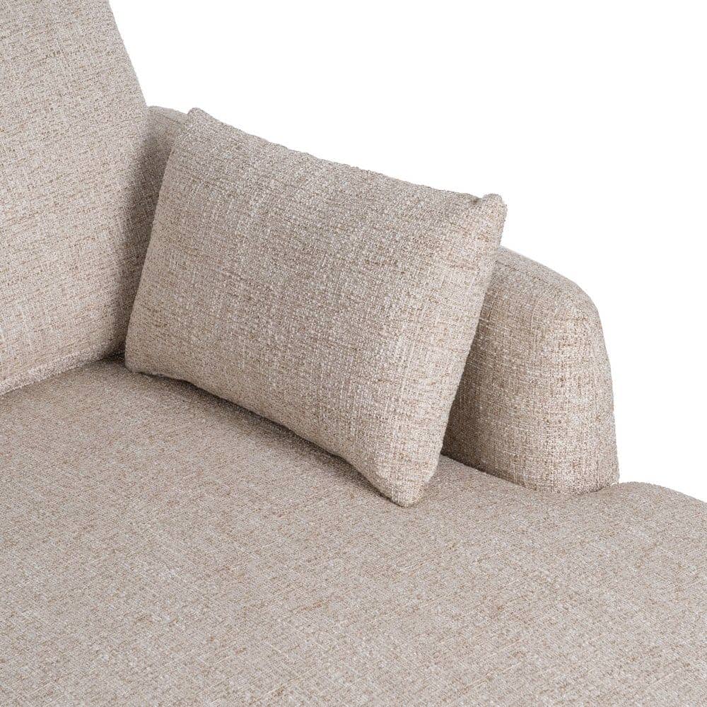 Sofá Chaise Longue Beige 240x155 cm, Estructura Madera, Tejido 100% Poliéster - Imagen 6