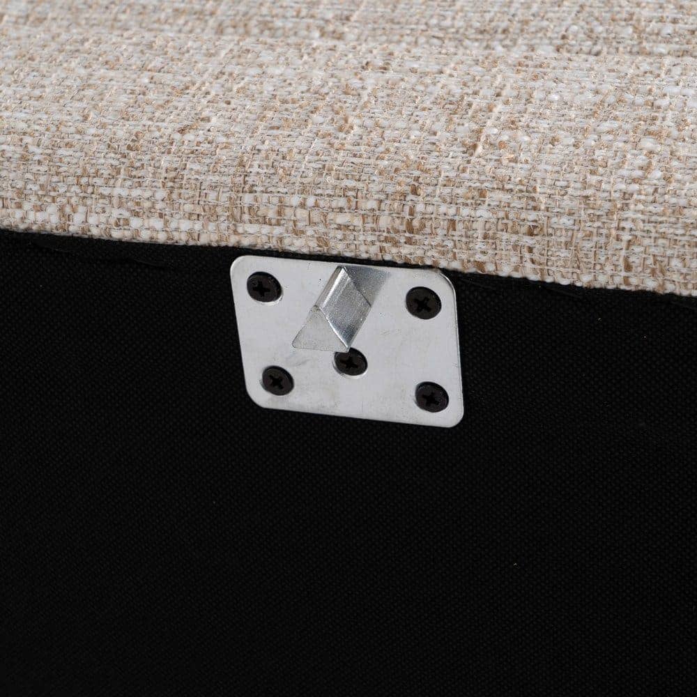 Sofá Chaise Longue Beige 240x155 cm, Estructura Madera, Tejido 100% Poliéster - Imagen 9