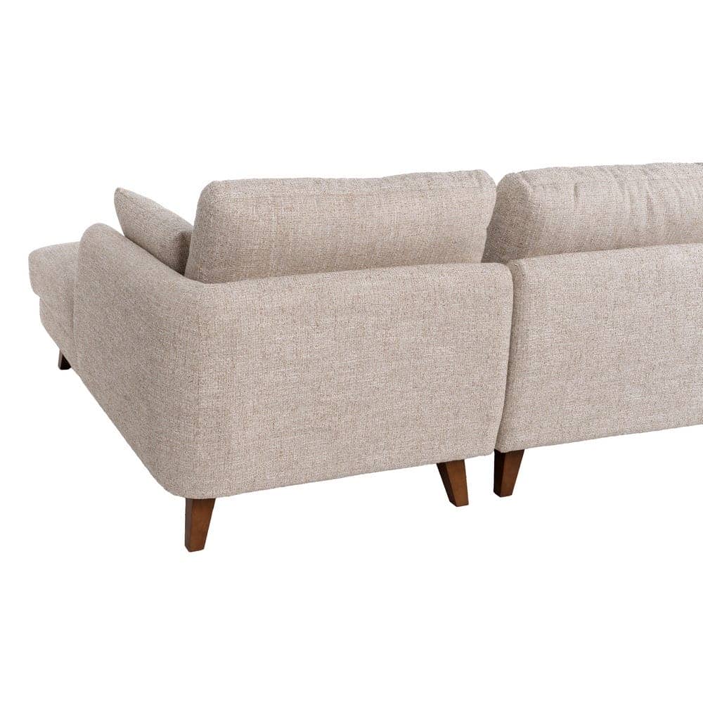 Sofá Chaise Longue Beige 240x155 cm, Estructura Madera, Tejido 100% Poliéster - Imagen 13
