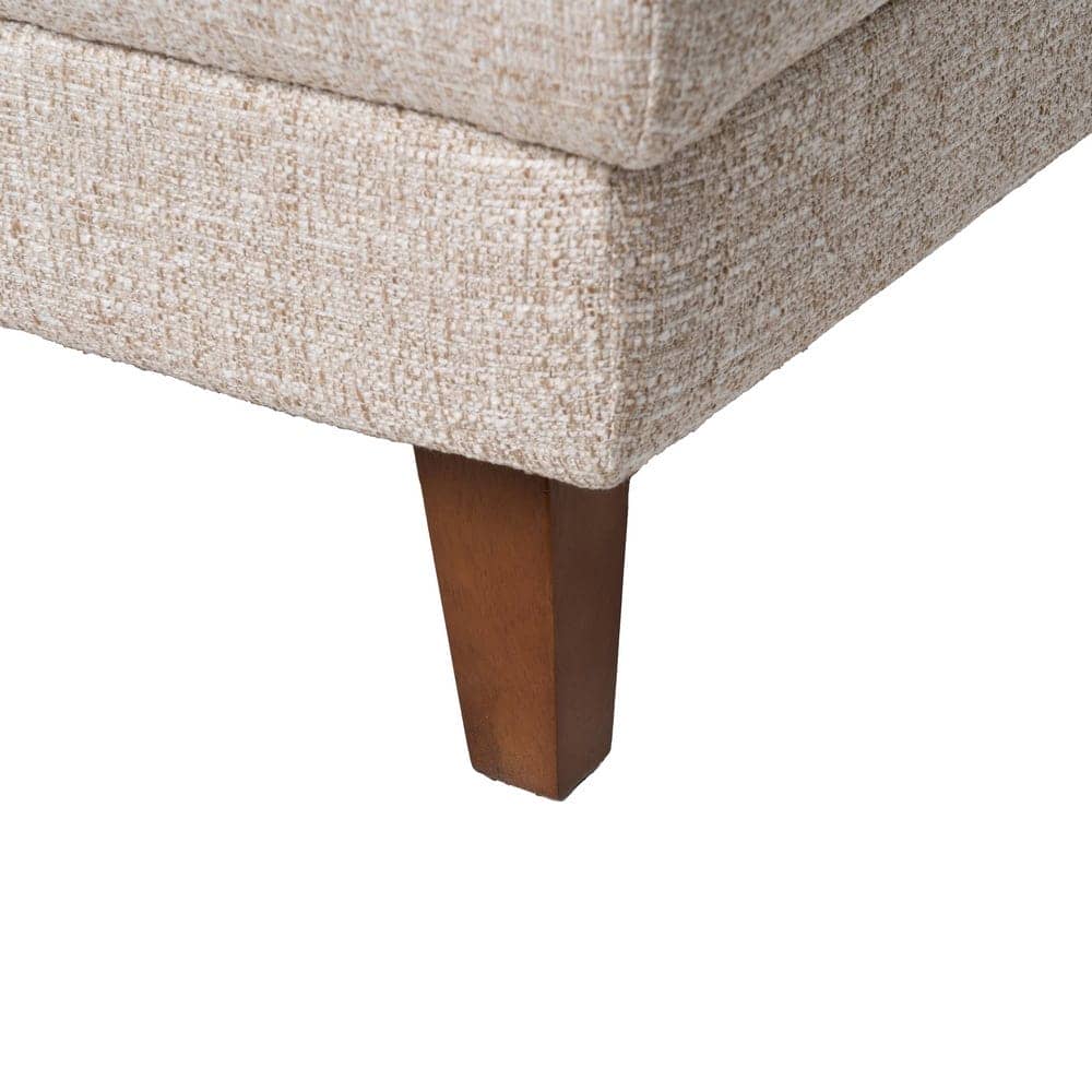 Sofá Chaise Longue Beige 240x155 cm, Estructura Madera, Tejido 100% Poliéster - Imagen 14