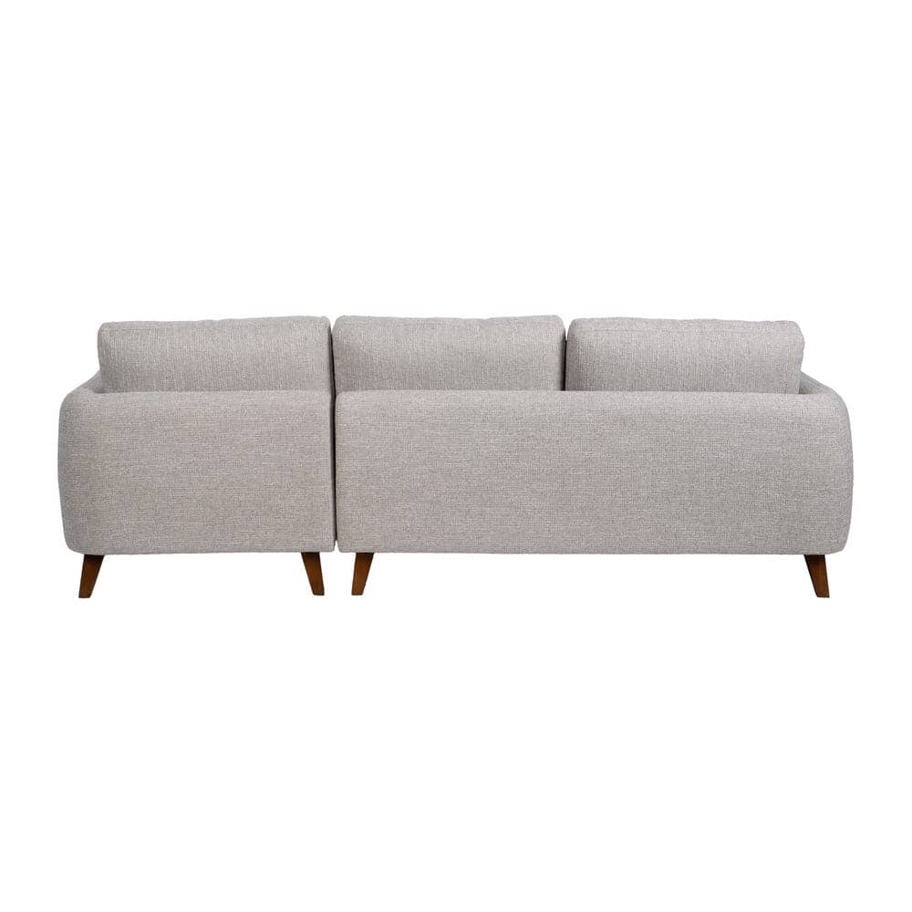 Sofá Chaise Longue Gris Tejido 240x155 cm con Estructura de Madera - Imagen 3