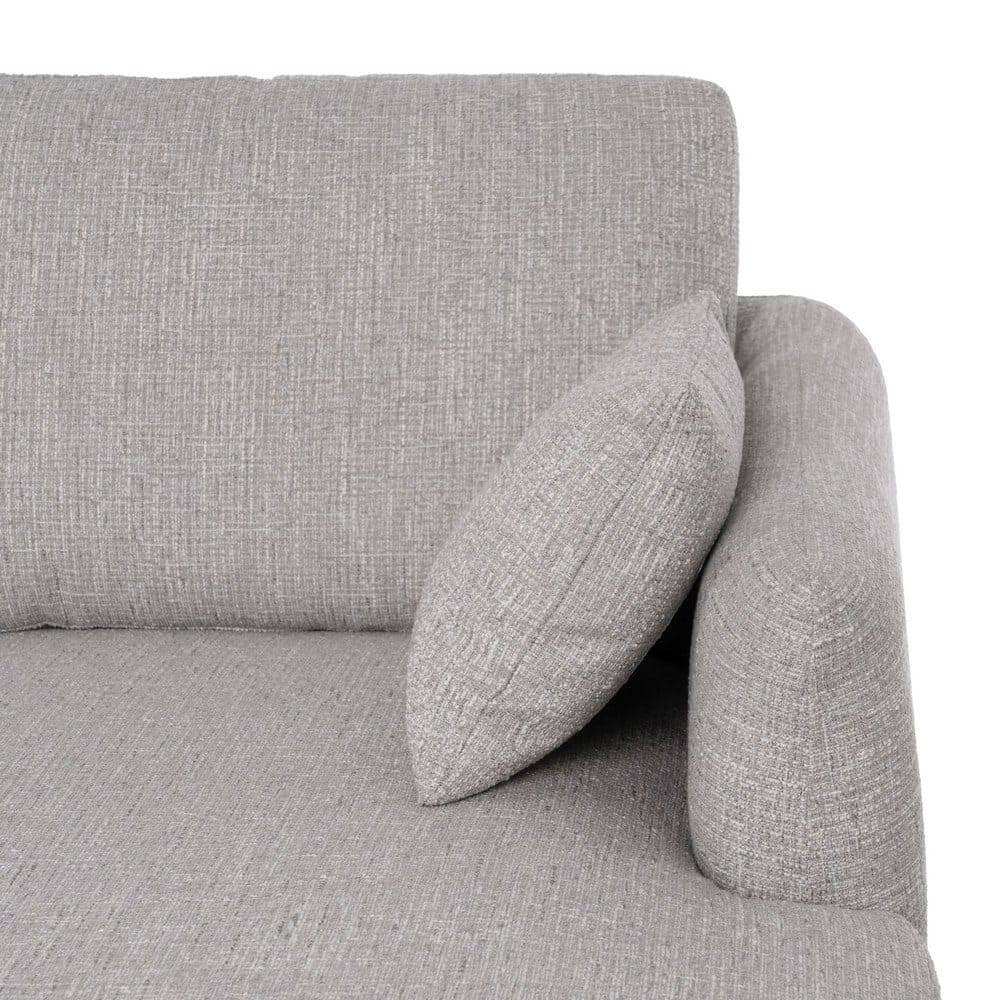 Sofá Chaise Longue Gris Tejido 240x155 cm con Estructura de Madera - Imagen 7