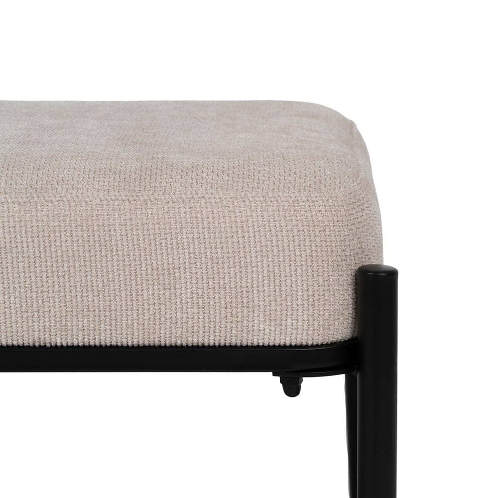 Banqueta Beige de Tejido 100% Poliéster y Estructura de Metal 51x37x45 cm - Imagen 5