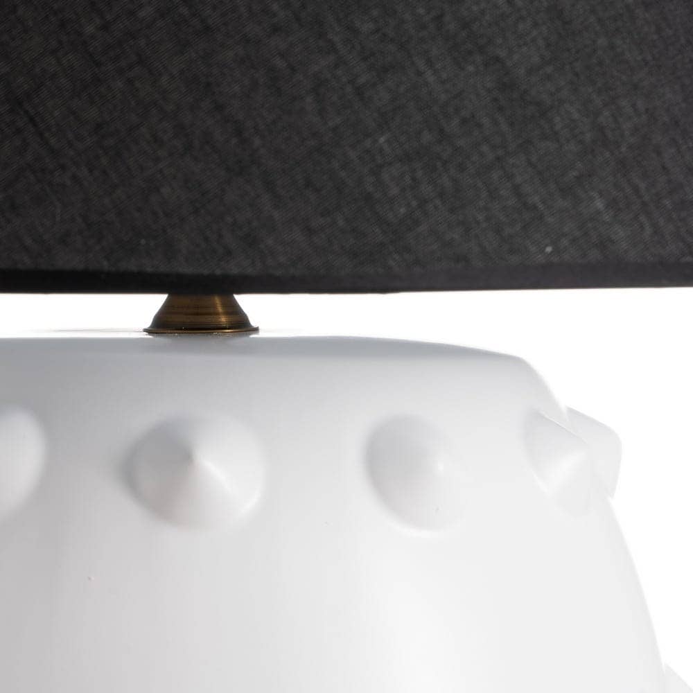 Lámpara de Mesa Cerámica Blanco-Negro 50x50x73 cm E27 1x60W - Imagen 5
