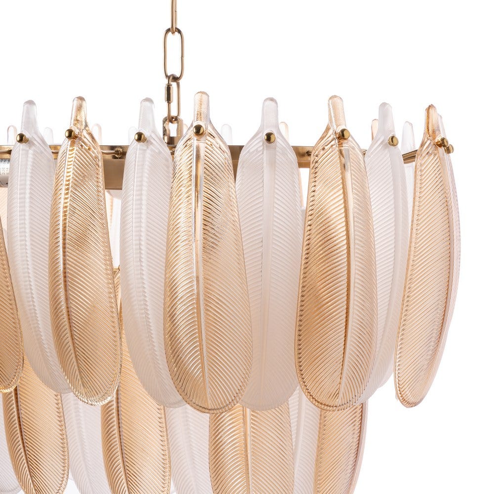 Lámpara Techo Plumas Champán Cristal 100 x 35 x 38 cm - Imagen 2