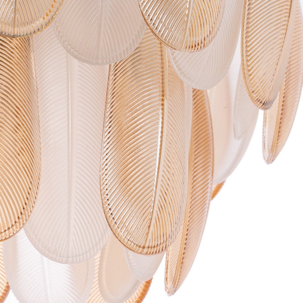 Lámpara Techo Plumas Champán Cristal 100 x 35 x 38 cm - Imagen 3