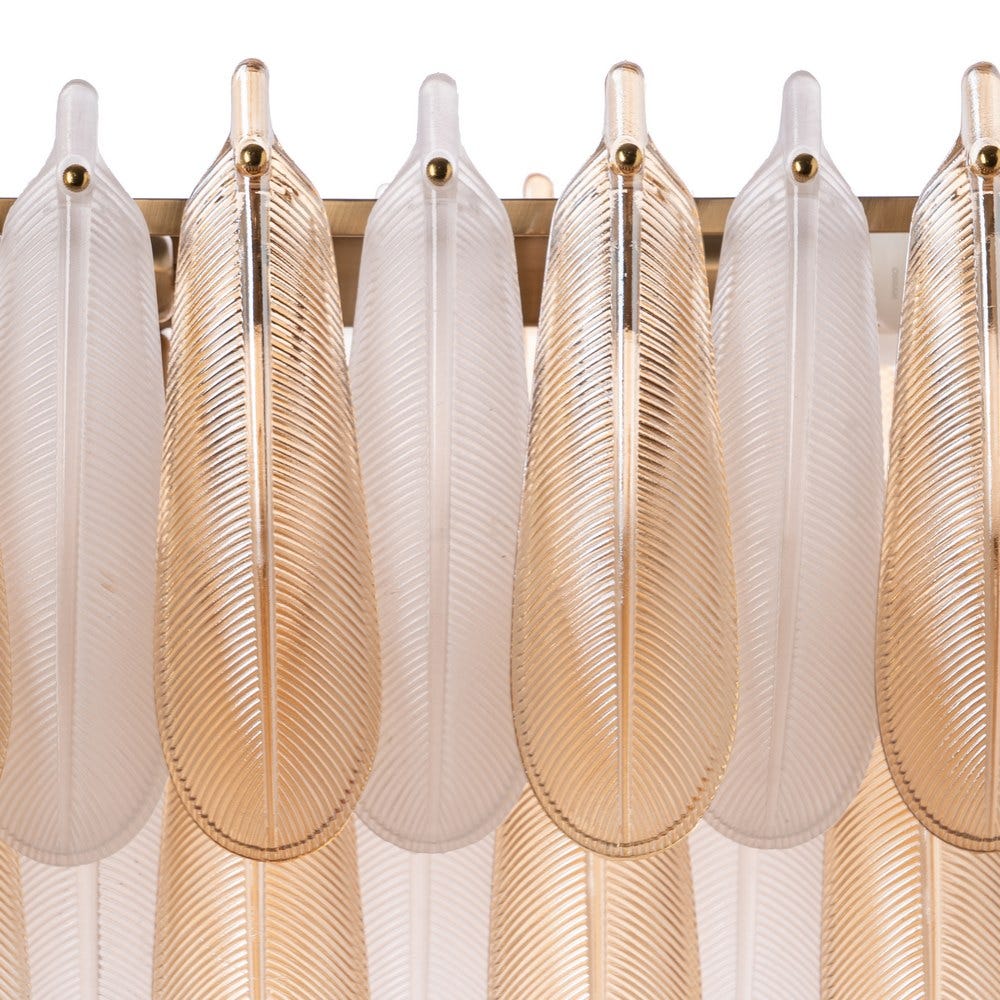 Lámpara Techo Plumas Champán Cristal 100 x 35 x 38 cm - Imagen 6