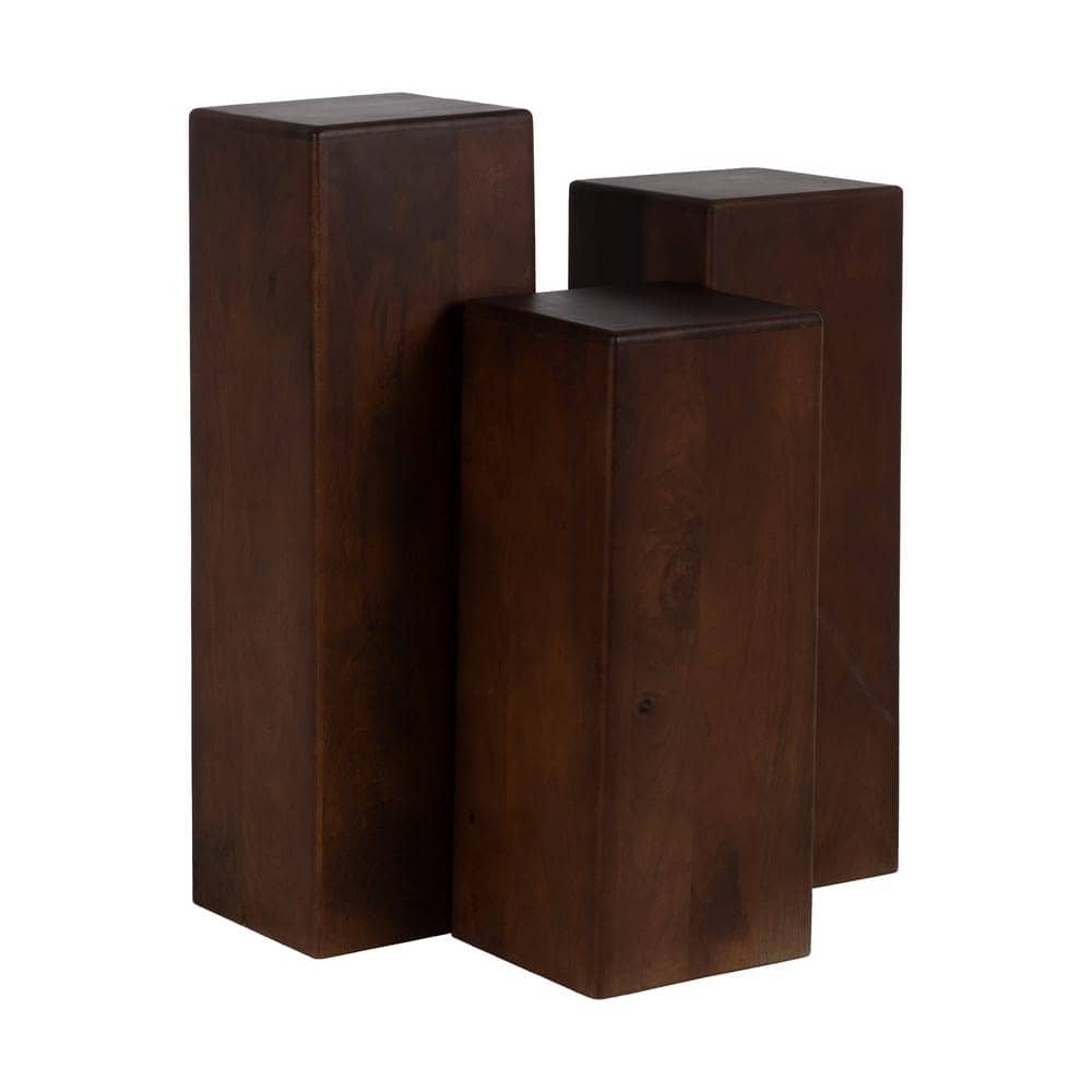 Peana de Madera de Mango 28x28x90 cm - Set de 3 piezas - Imagen 3