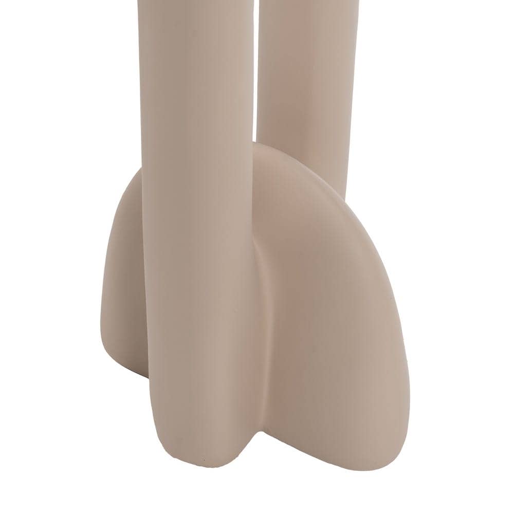 Lámpara de Suelo Beige de Resina con Tulipa de Lino 35x35x142 cm - Imagen 8