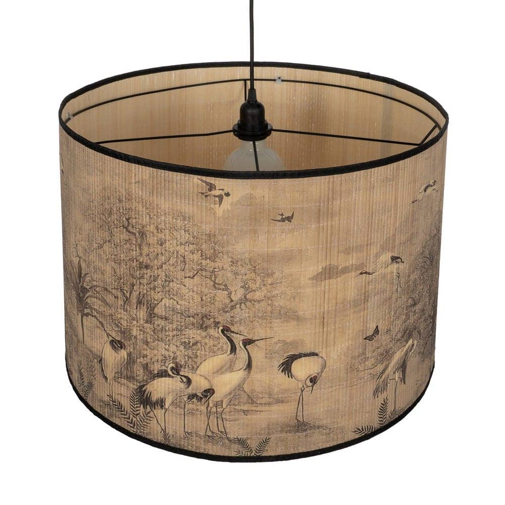 Lámpara de Techo Garza de Bambú y Metal Hierro E27 60W 55x55x42 cm - Imagen 3