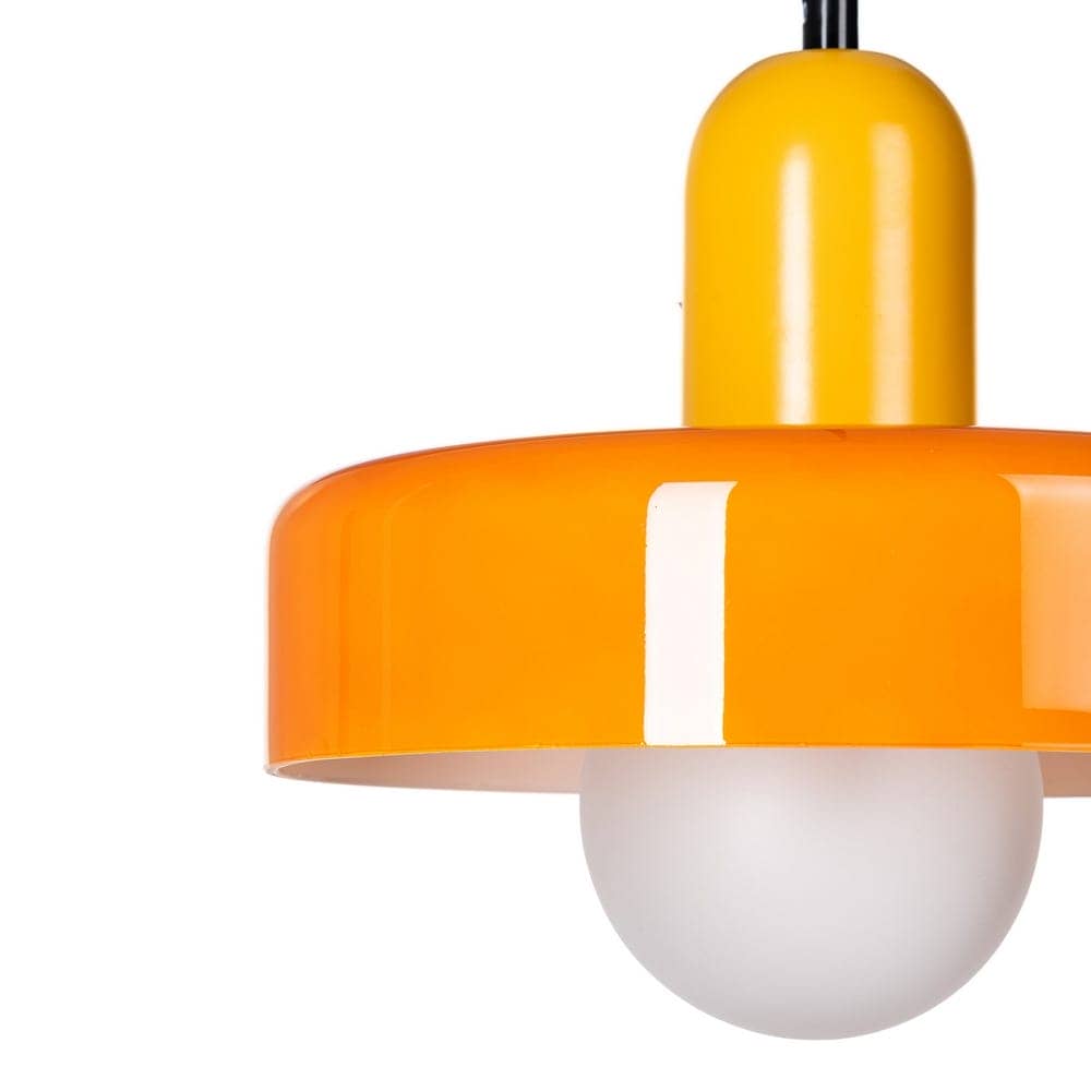 Lámpara de Techo Naranja Metal y Cristal 25x25x23 cm G9 - Imagen 3