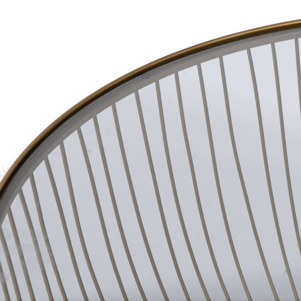 Mesa de Centro Oro Metal y Cristal 75x75x39,5 cm - Imagen 4