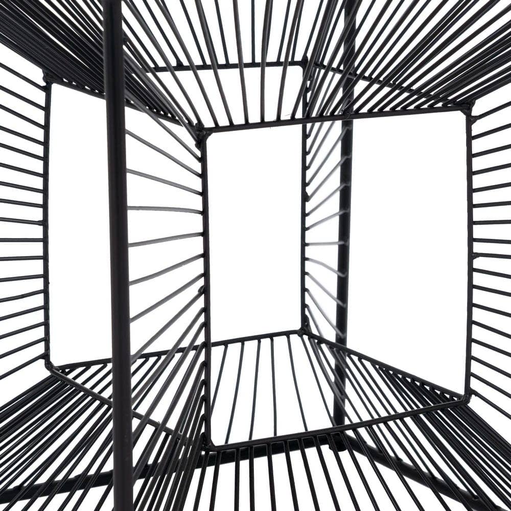 Mesita Negra de Metal y Cristal 45,5 x 45,5 x 45,5 cm - Imagen 6