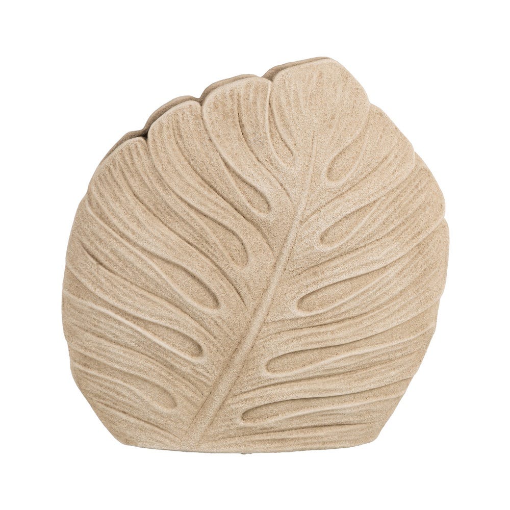 Jarrón Hojas Crema Cerámica Decoración 39 x 40 cm - Imagen 3