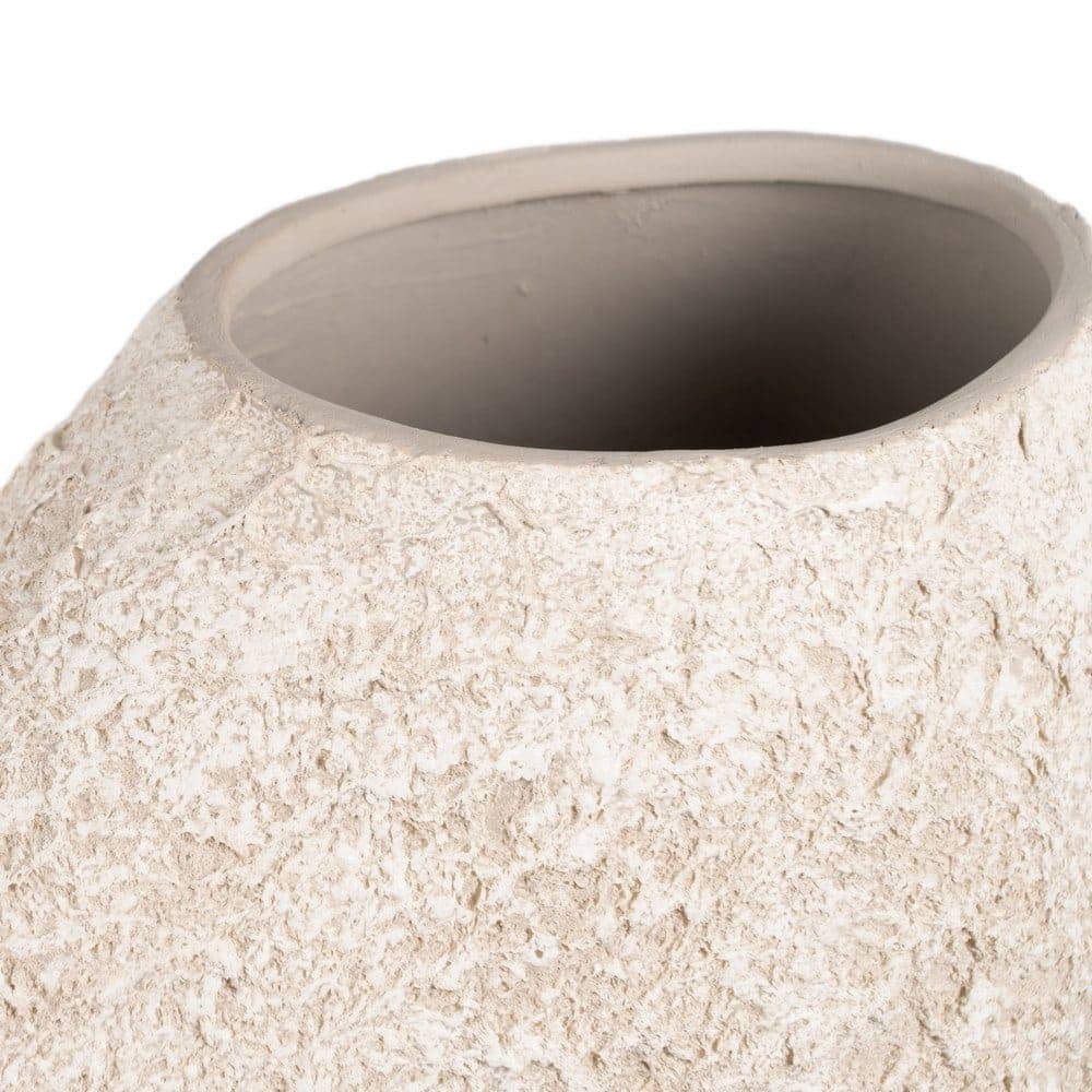 Jarrón Cerámico Blanco Rústico 32x15x30 cm con Boca 14.5x10.5 cm - Imagen 4