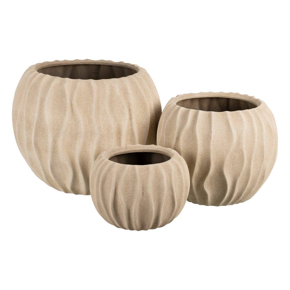 Macetero Beige Cerámica 23x23x20 cm con Boca de 17 cm - Imagen 3