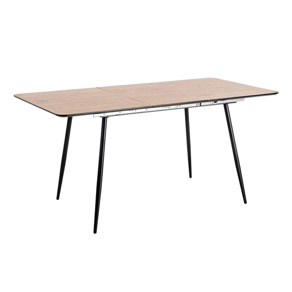 Mesa Extensible Natural DM-Metal 120x80 cm, Altura 75 cm, Patas Hierro - Imagen 5