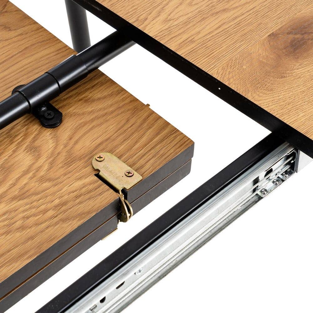 Mesa Extensible Natural DM-Metal 120x80 cm, Altura 75 cm, Patas Hierro - Imagen 10