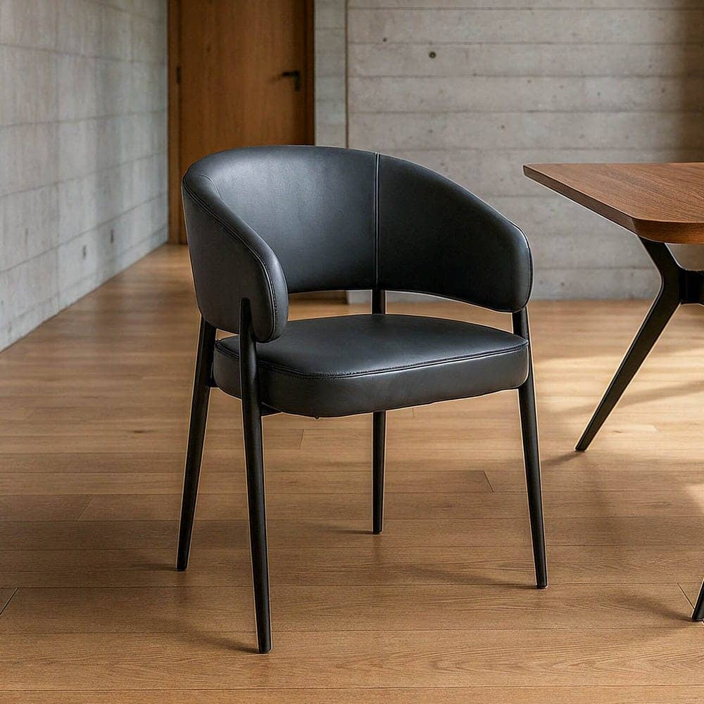 Silla Gris Simil Piel con Patas de Hierro - 60x59x83 cm - Imagen 2
