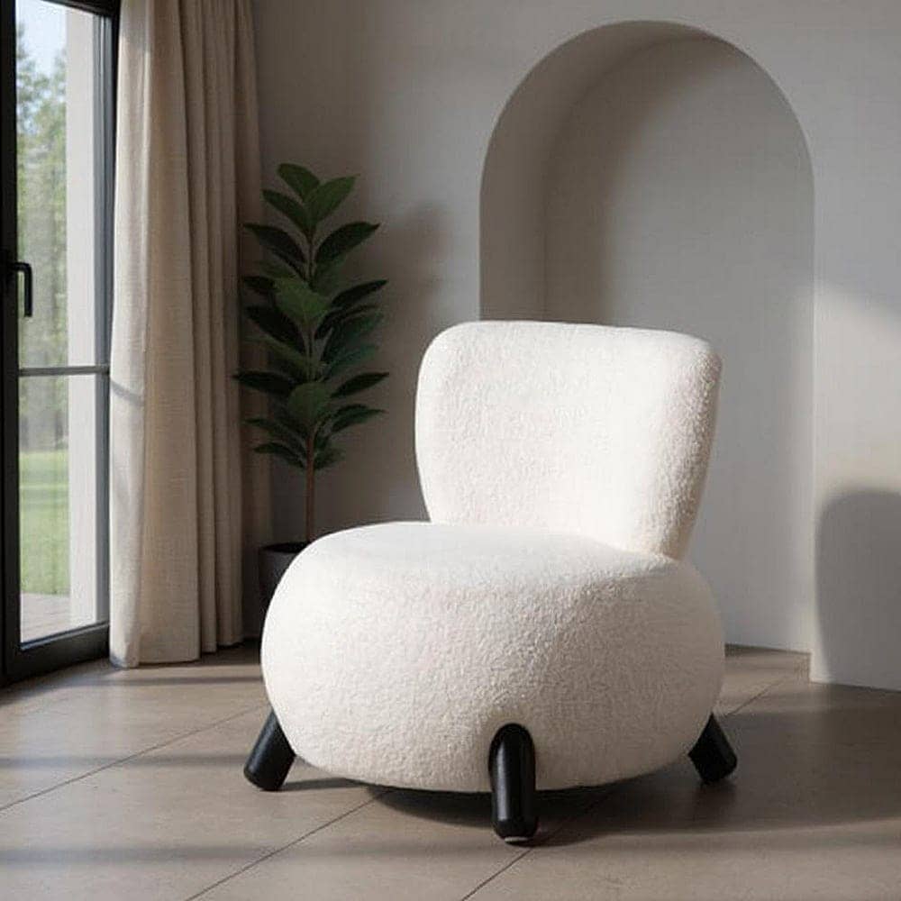 Sillón Blanco-Negro de Plywood y Poliester 73x75x74.5 cm - Imagen 7