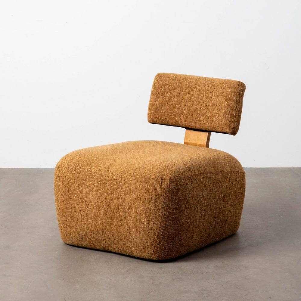 Sillón Jaspeado Mostaza de Plywood y Poliester 60x72x64,5 cm - Imagen 7