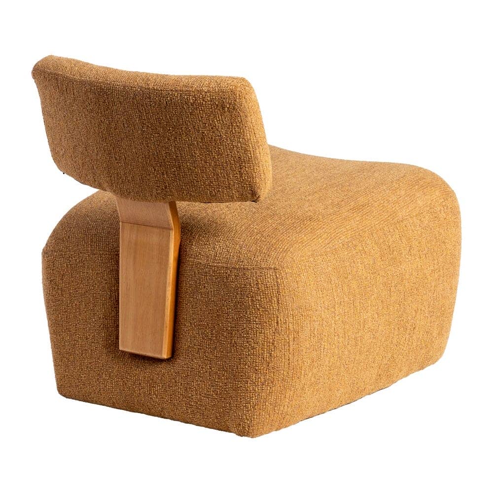Sillón Jaspeado Mostaza de Plywood y Poliester 60x72x64,5 cm - Imagen 3