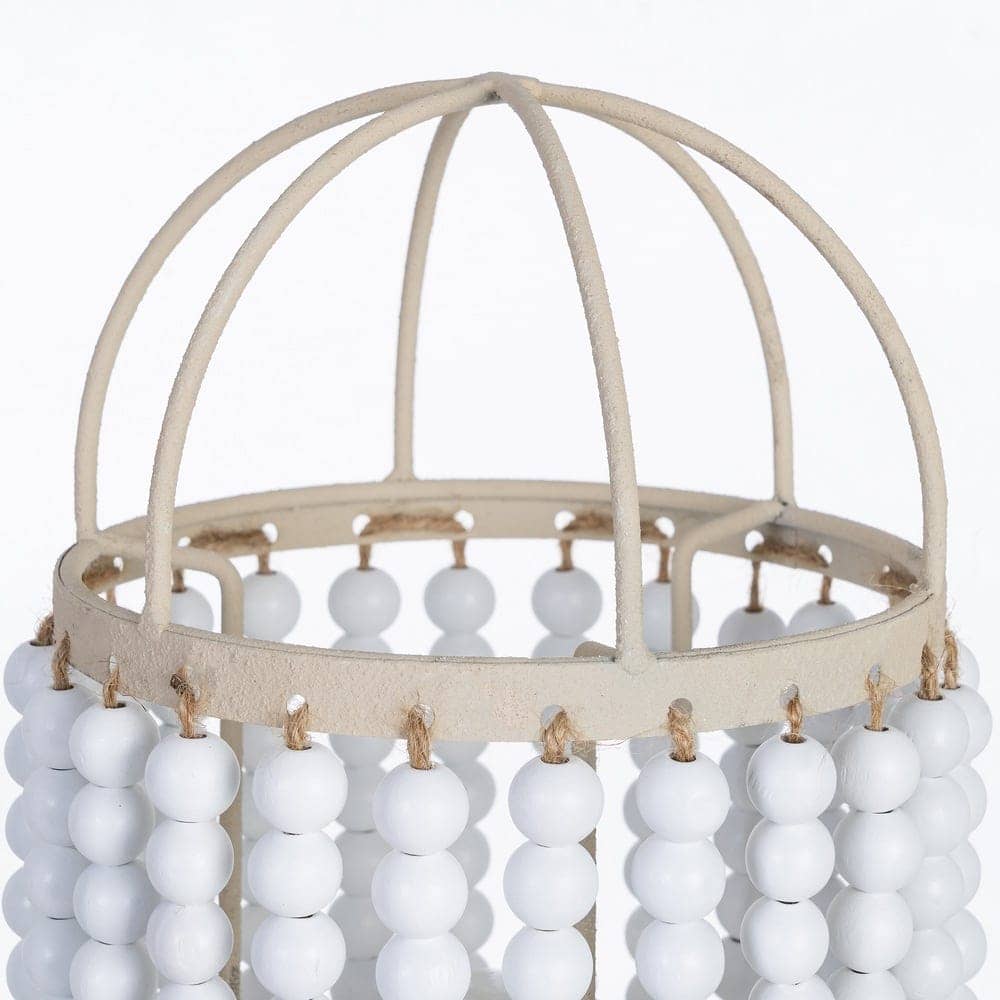 Lámpara de Mesa Blanca de Hierro DM-Metal 19x19x61 cm - Imagen 3