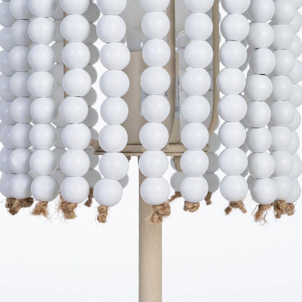 Lámpara de Mesa Blanca de Hierro DM-Metal 19x19x61 cm - Imagen 5