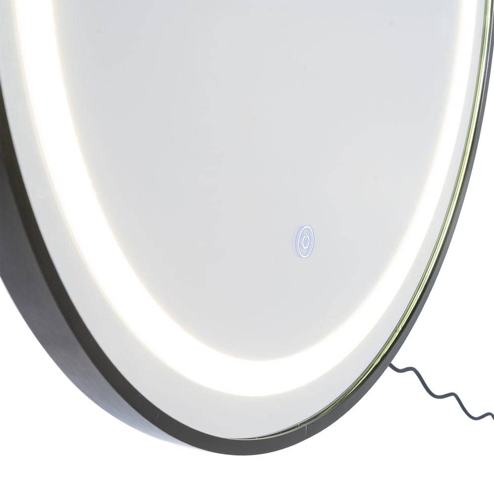 Espejo Redondo LED Negro con Sensor Táctil 60x3 cm - Imagen 7