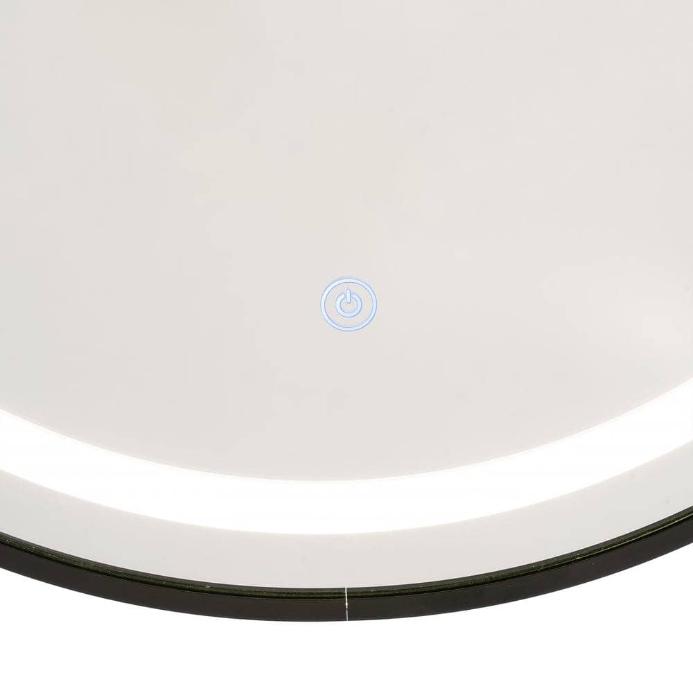 Espejo Redondo LED Negro con Sensor Táctil 60x3 cm - Imagen 8