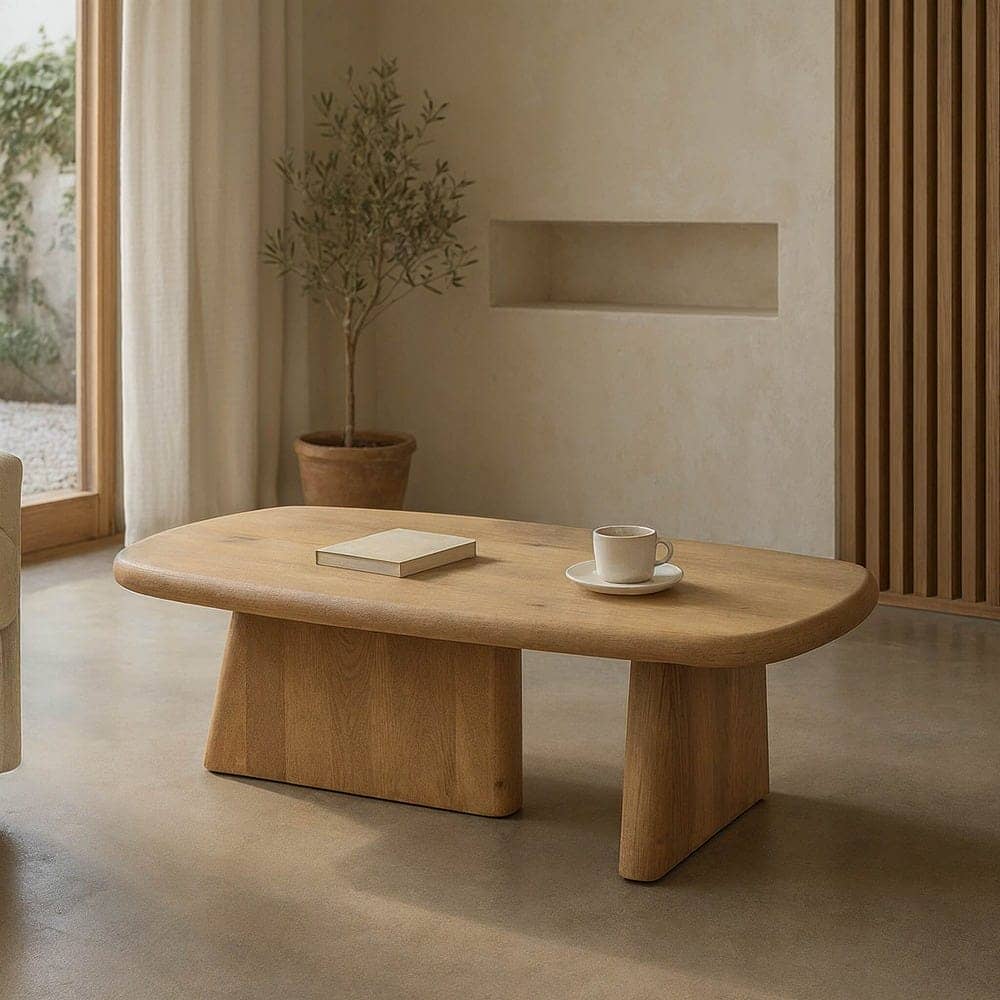 Mesa de Centro Natural de Madera de Mango 120x60x40 cm - Imagen 2