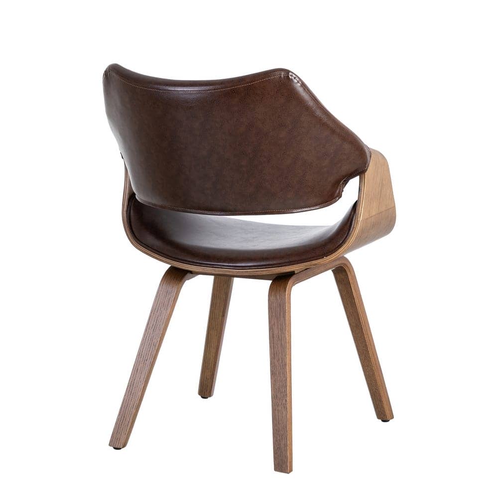 Silla Marrón de Madera y Simil Piel 61x56x82 cm con Relleno de Foam - Imagen 3