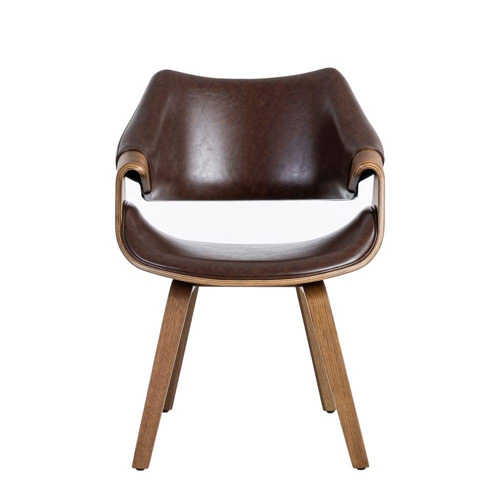 Silla Marrón de Madera y Simil Piel 61x56x82 cm con Relleno de Foam - Imagen 4