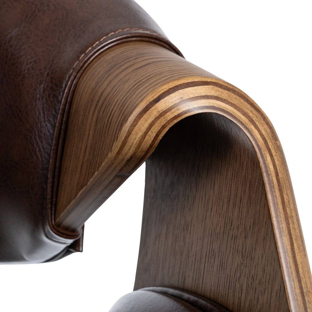 Silla Marrón de Madera y Simil Piel 61x56x82 cm con Relleno de Foam - Imagen 6
