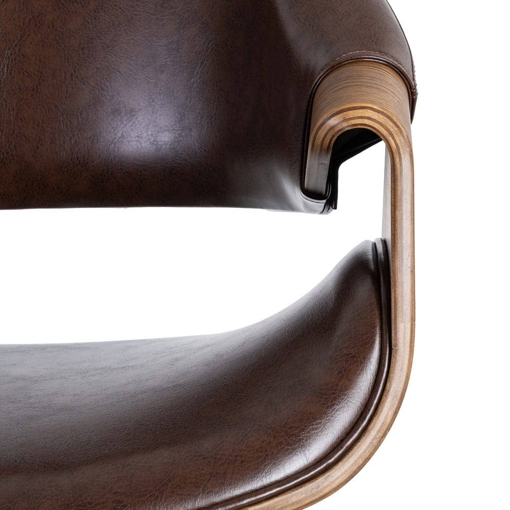 Silla Marrón de Madera y Simil Piel 61x56x82 cm con Relleno de Foam - Imagen 7