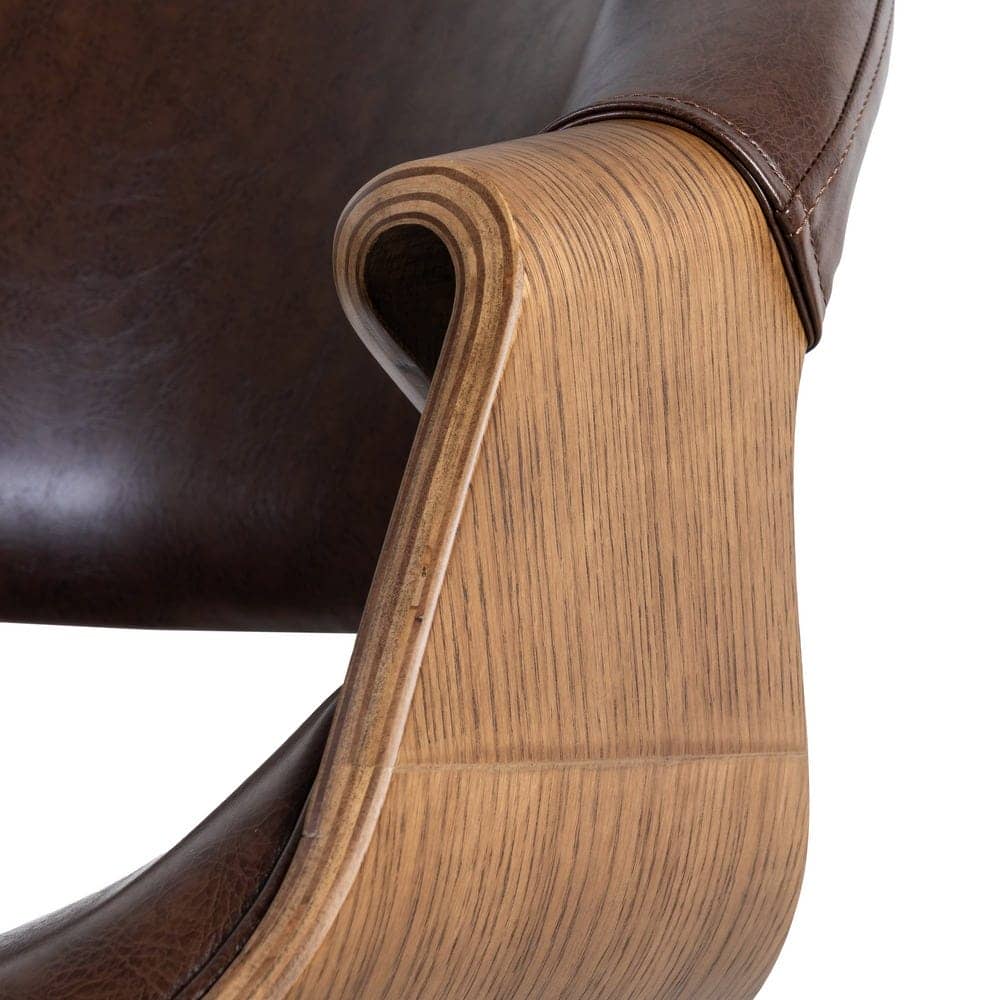 Silla Marrón de Madera y Simil Piel 61x56x82 cm con Relleno de Foam - Imagen 9