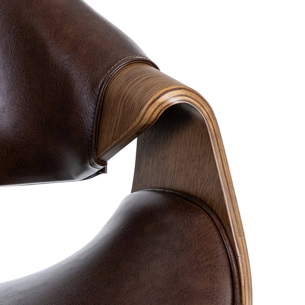 Silla Marrón de Madera y Simil Piel 61x56x82 cm con Relleno de Foam - Imagen 10