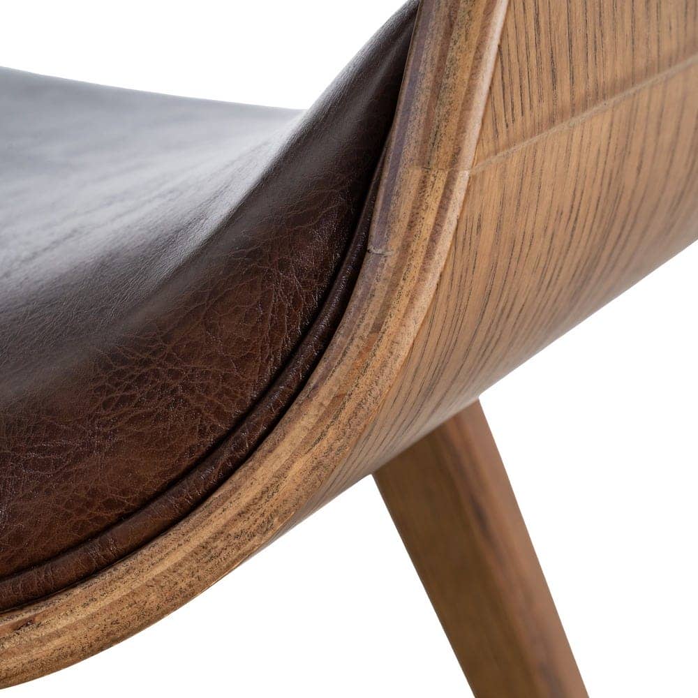 Silla Marrón de Madera y Simil Piel 61x56x82 cm con Relleno de Foam - Imagen 11