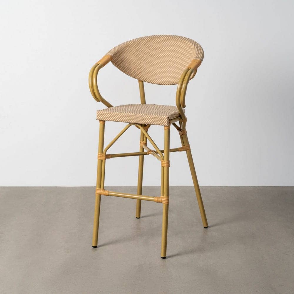 Taburete Beige de Aluminio y Textileno 57x62x111 cm con Asiento de 75 cm - Imagen 2